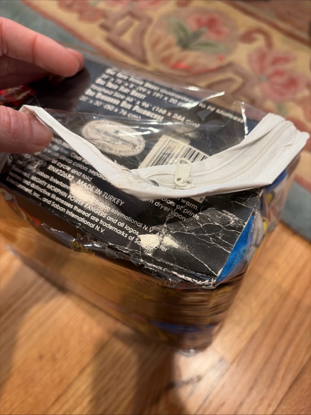 Mighty Morphin Power Rangers Twin Flannel Sheet Set Vintage 1994 NEW - Picture 5 of 5